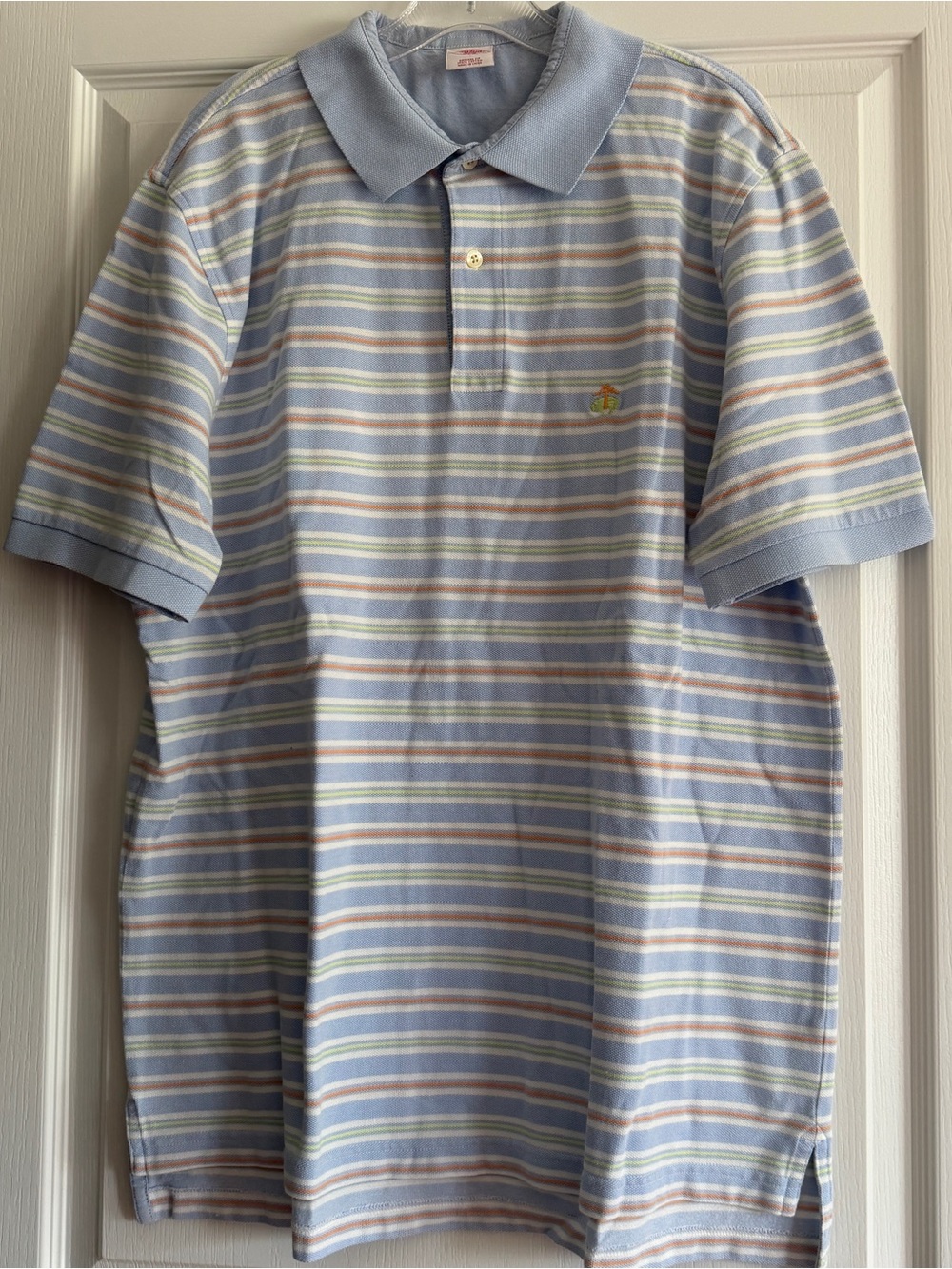 Brooks Brothers Light Blue Multistripe Golden Fleece Polo